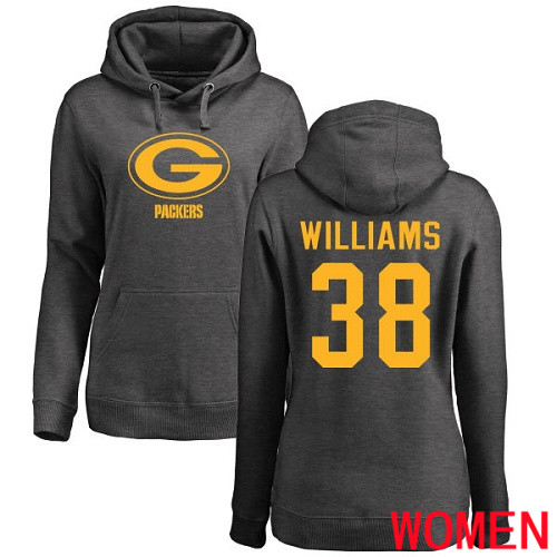 Green Bay Packers Ash Women 38 Williams Tramon One Color Nike NFL Pullover Hoodie Sweatshirts